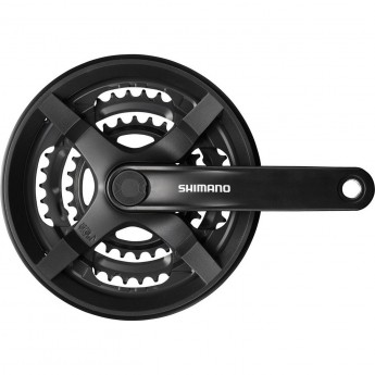 Система SHIMANO TY301, 175 мм, квадрат, 48/38/28, с защитой, черный, без упаковки Система SHIMANO TY301, 175 мм, квадрат, 48/38/28, с защитой, черный, без упаковки